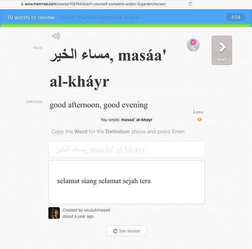 Memrise-Course_Teach-Yourself-Arabic-problems