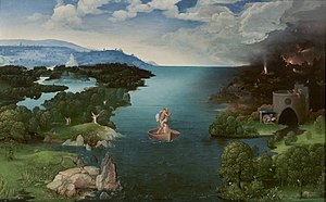 Joachim Patinir. Landscape with Charon Crossing the Styx (ca.1520, Prado)