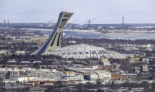 Aerial view of Olympic Stadium of Montreal