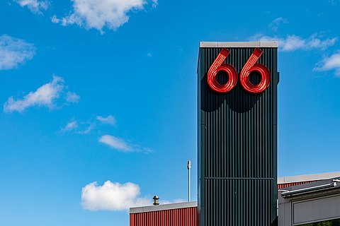 Tower with number of Pier 66 in Seattle, Washington, USA