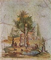 Landscape with holy tree, Pompeii (c.20, Museo Archeologico Nazionale, Naples)